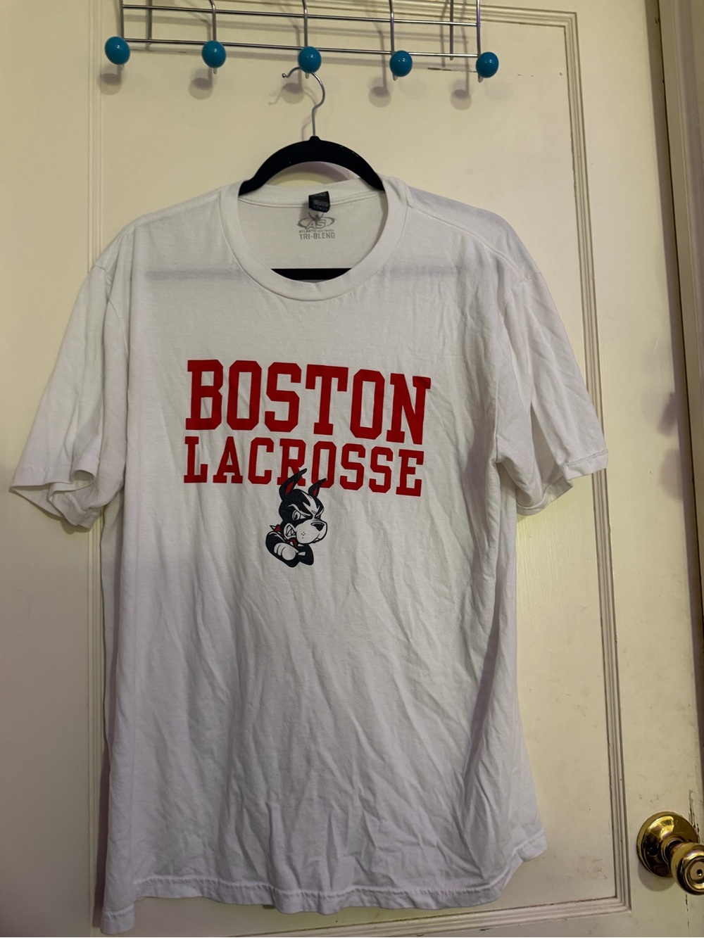 Boston Lacrosse Graphic Tee - White with Red Print